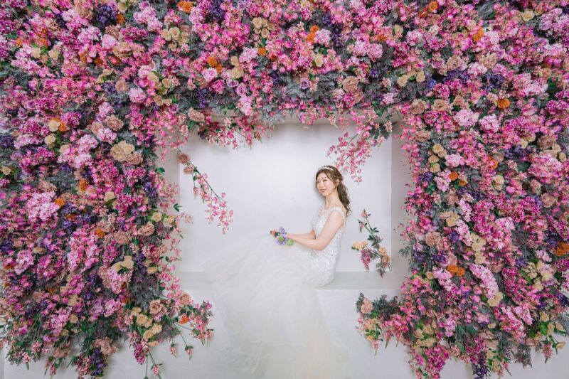 お花畑に一輪の