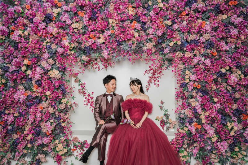 お花に囲まれて