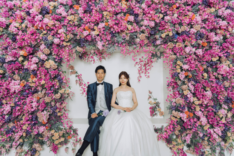 洋装では韓国フォトスタジオで印象的な撮影を