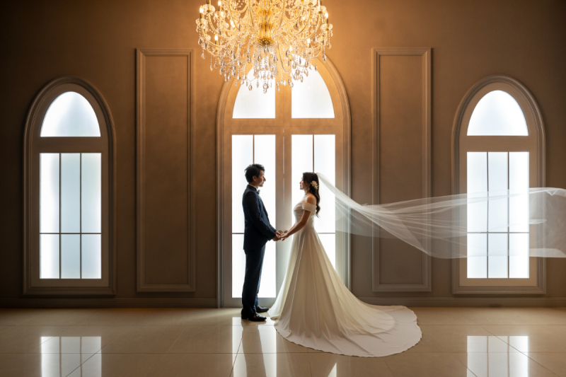 広がるベールと差し込む光が幻想的