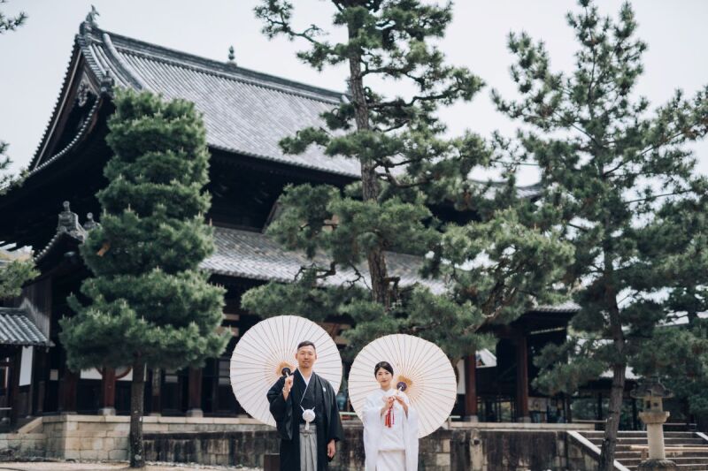 番傘×和装×寺院