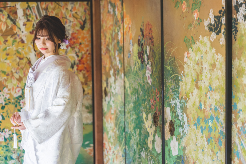 和装にチェンジしてロケーション撮影