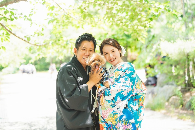 可愛いわんちゃんと