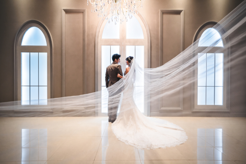 ロングベールたなびく神秘的な