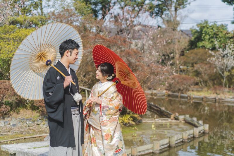 自然豊かな庭園で