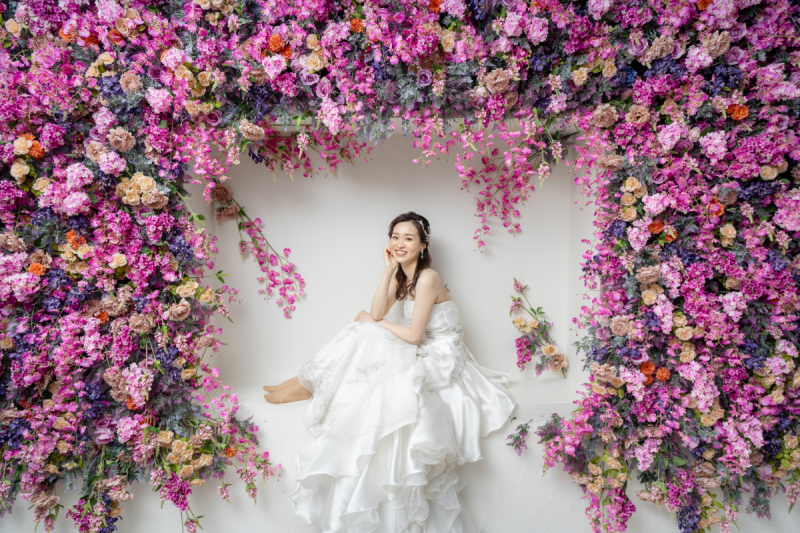 ご新婦様のソロショットをキュートに