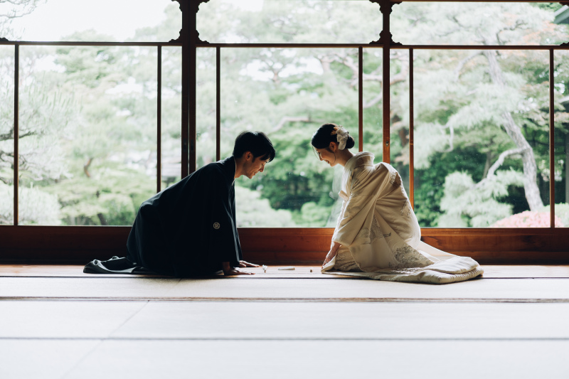 ガラス越しの緑