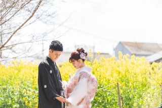 和装ロケーション撮影【菜の花＆東山】×洋装スタジオ撮影