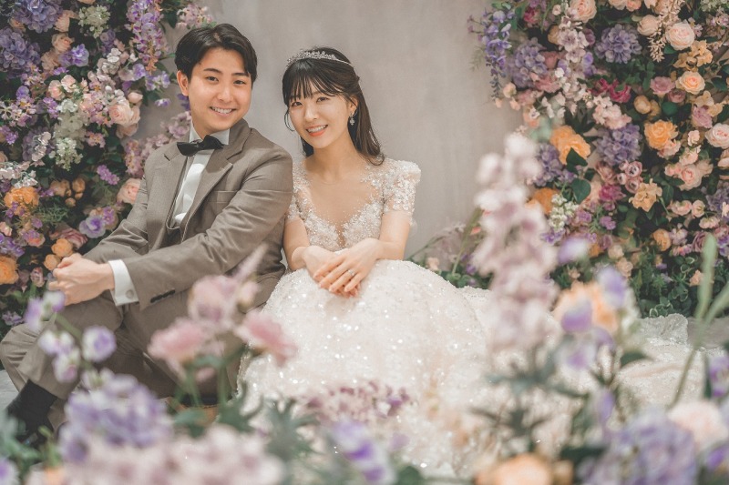 お花畑の中で…