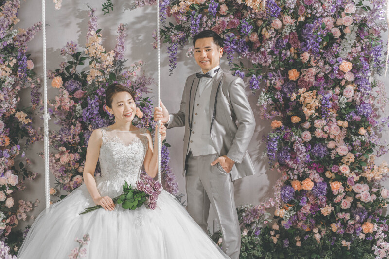 淡いお花に囲まれて