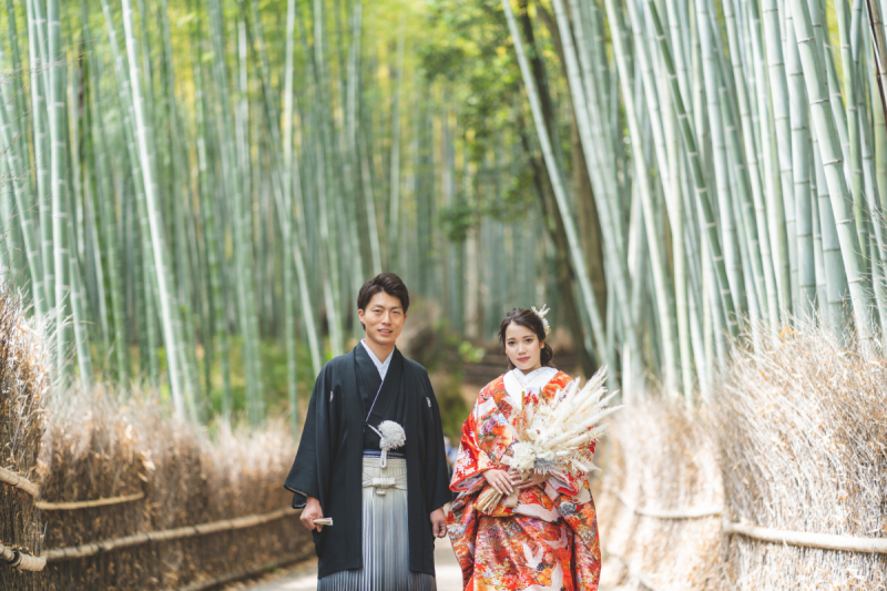 竹林での撮影は自然の雄大さを感じながら