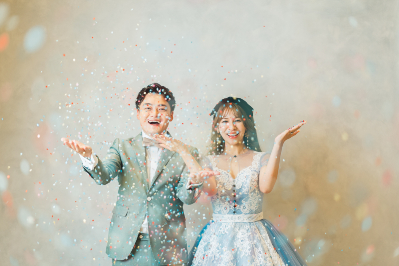 コンフェッティシャワーで華やかに