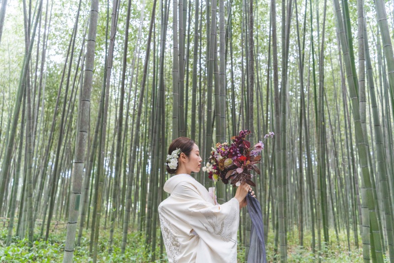 素敵なブーケを持ってソロショット