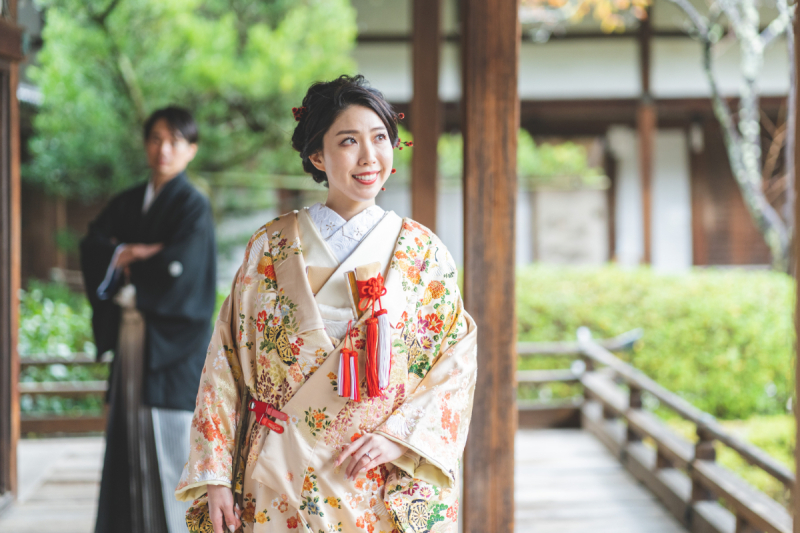 回廊での撮影はご新婦様の和装が良く映える