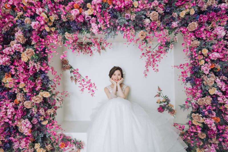 お花に囲まれて