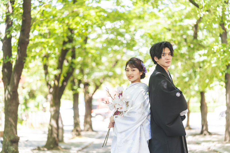 和装に身を包んで京都の町にて