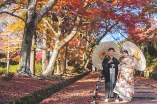 和装ロケーション（毘沙門堂）×洋装スタジオ