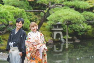 和装ロケーション×洋装スタジオフォト
