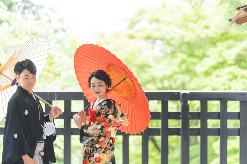 新緑の美しい世界で和装のロケーションフォト撮影
