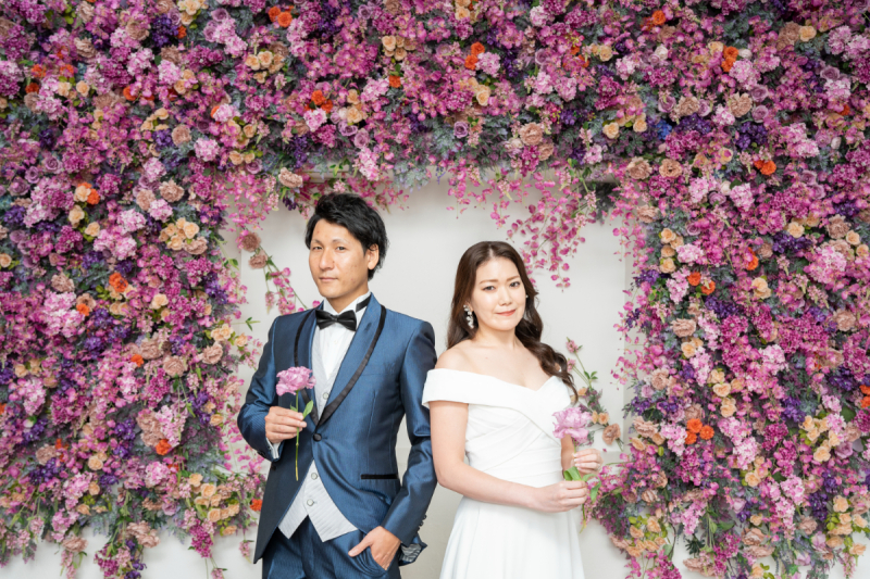 洋装に着替えて今度はスタジオ撮影