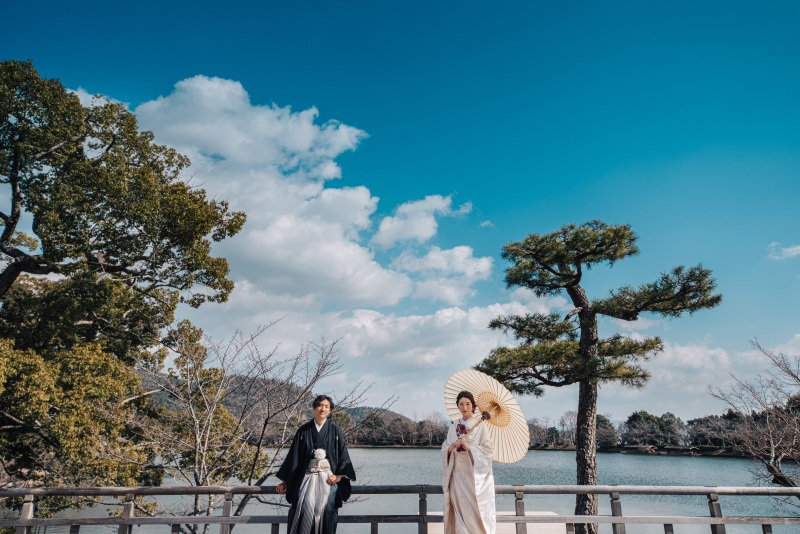 青空の大覚寺ロケーション♪