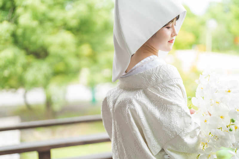 綿帽子にお色直し