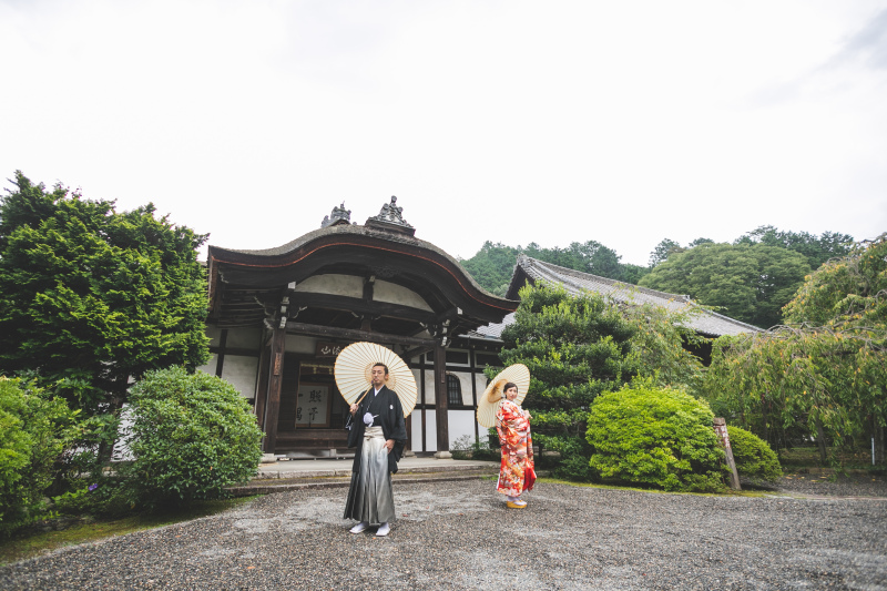 古くからの日本文化の残る京都の地で記念の一枚を