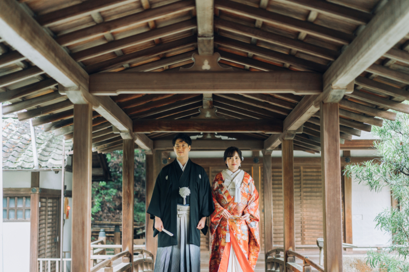 庭園を抜ける回廊では独特な雰囲気の中撮影