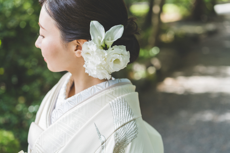 白無垢に合わせたヘッドパーツ