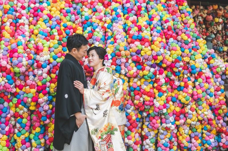 八坂庚申堂のカラフルなくくり猿