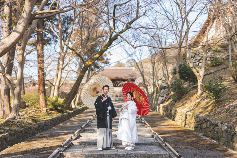 番傘がアクセントに