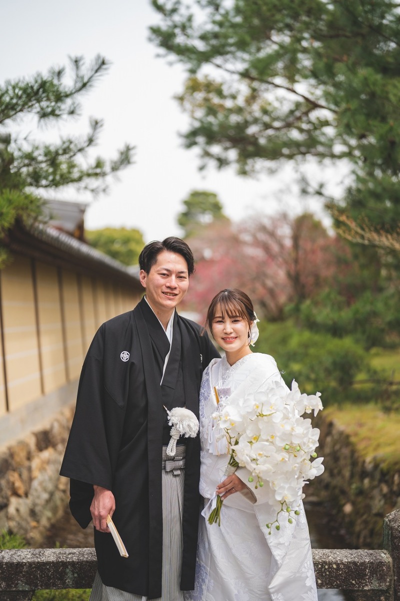 大覚寺の橋にて