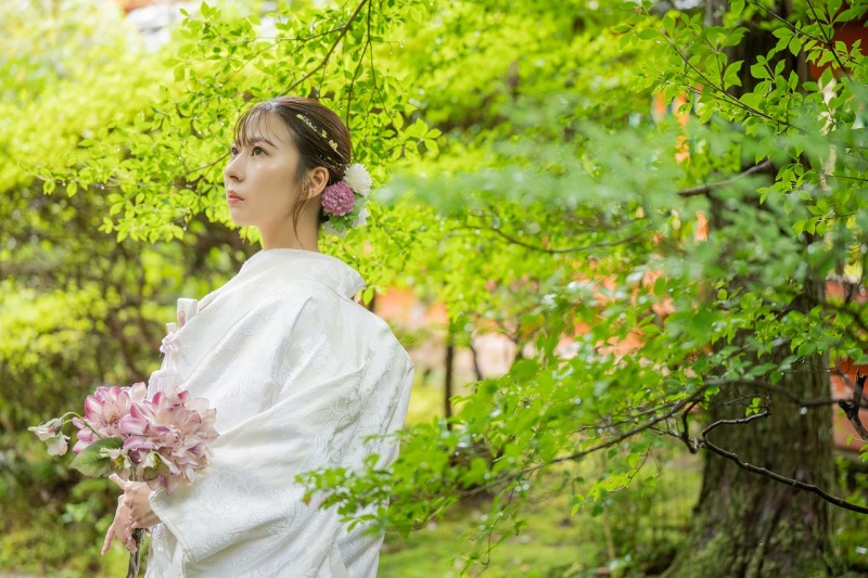 青紅葉に囲まれて