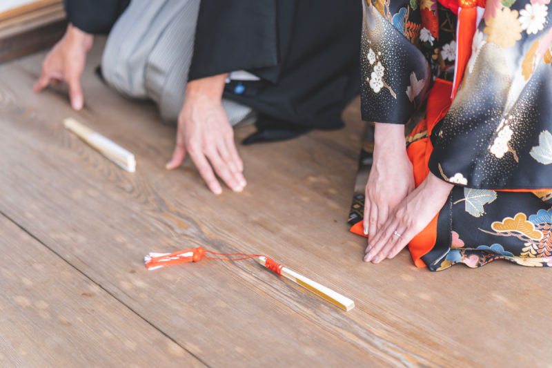 お正座ショットは手元に注目