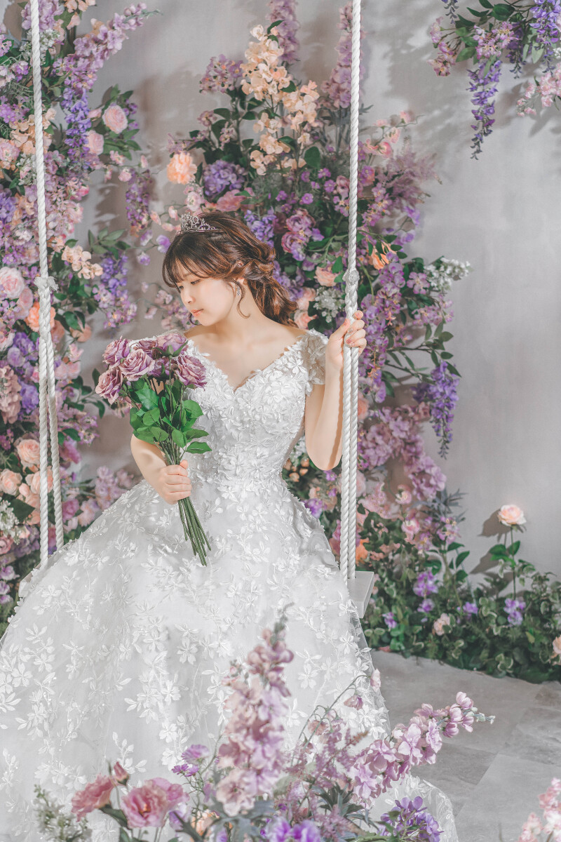 淡いお花に囲まれて