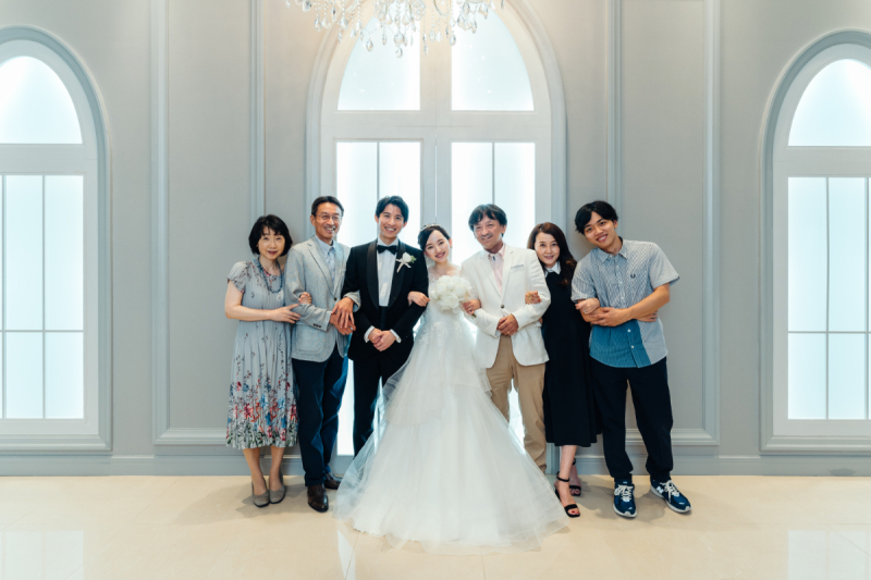 結婚式のようなご家族写真も撮れる