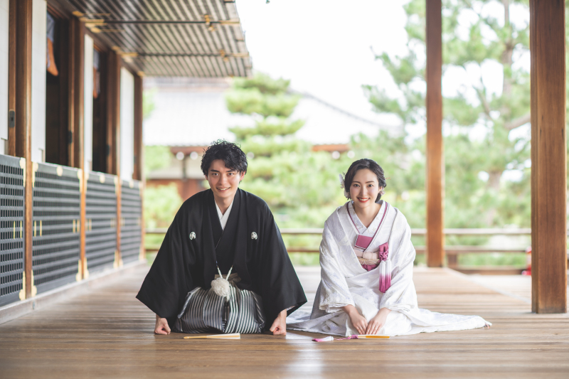 申請料金込み★寺院+京街並み(祇園or東山)《京巡撮影プラン》和装1着2カ所プラン綿帽子ヘッド装花付き