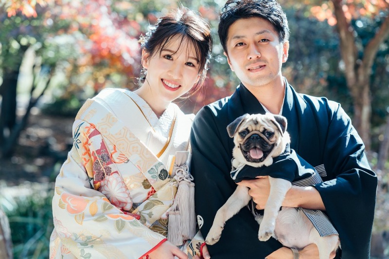 【ペットと撮影】大切なペットと一緒にウエディングフォト《洋装1着or和装1着》ロケーションorスタジオ撮影