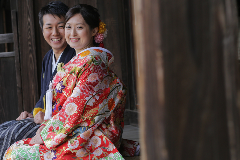 屋敷内縁側を使って