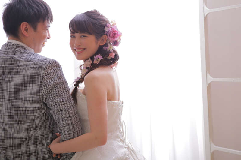 ライトの前でふんわり優しく。