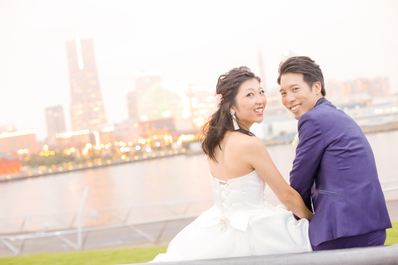 振り返りショットも