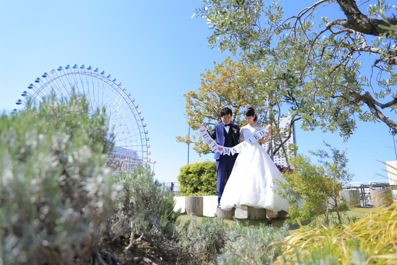 屋上テラス内ガーデンにて