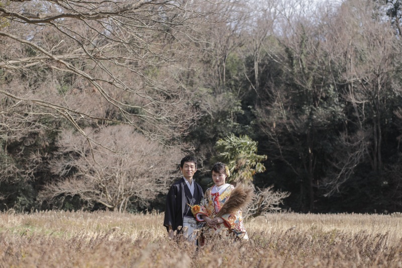 敷地内、ススキ広場にて