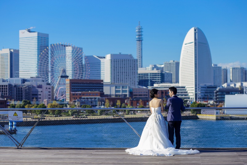 横浜の街並みを写して