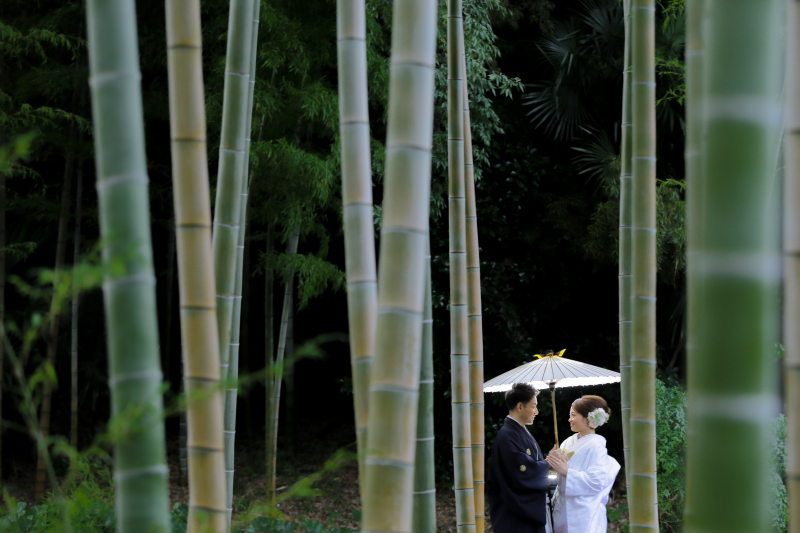 和装らしい撮影スポットを使って