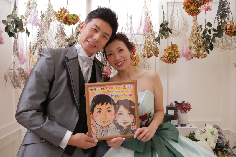 似顔絵と一緒に♪