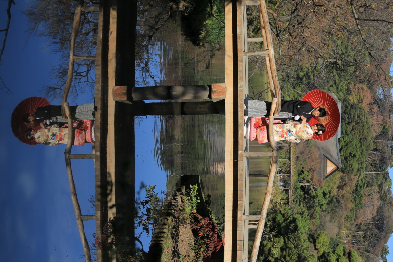 水面に映るお2人と空気の澄んだ景色*。