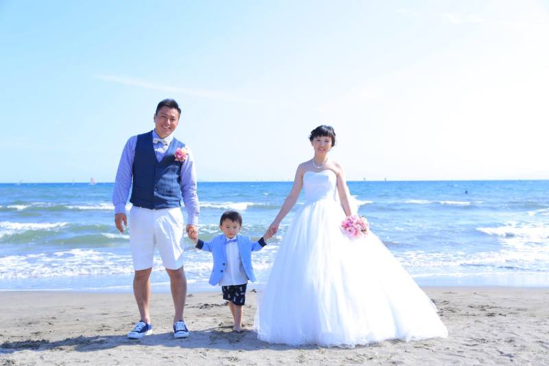 ドライブ気分で家族3人海ロケーション♪