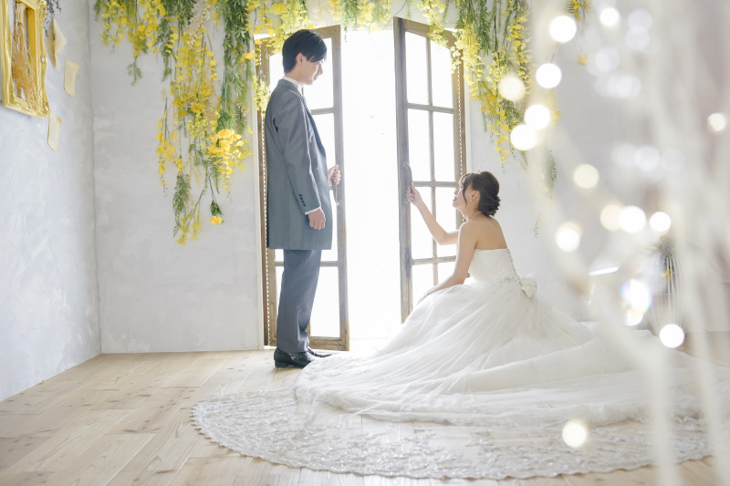 ドレスを広げて