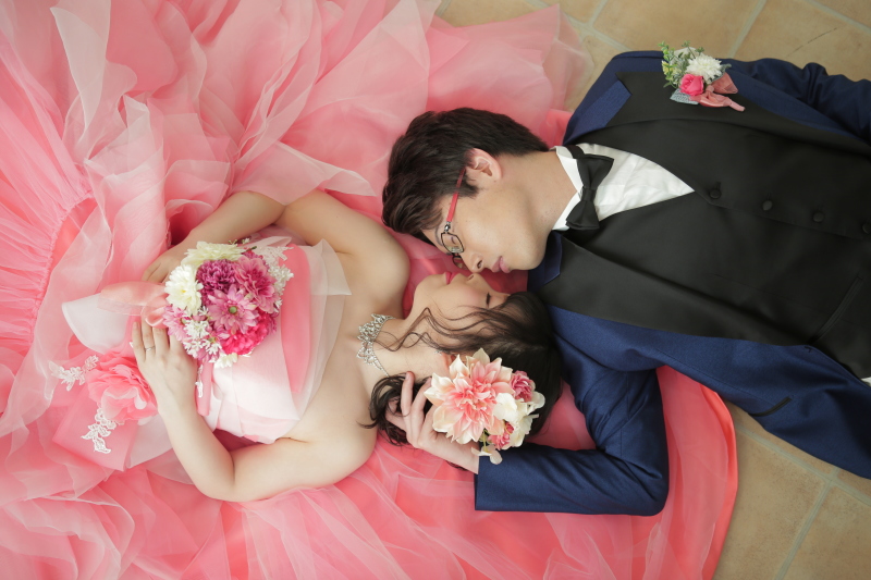 ピンクのドレスが美しい！